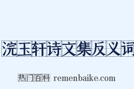 浣玉轩诗文集反义词是什么意思的图片